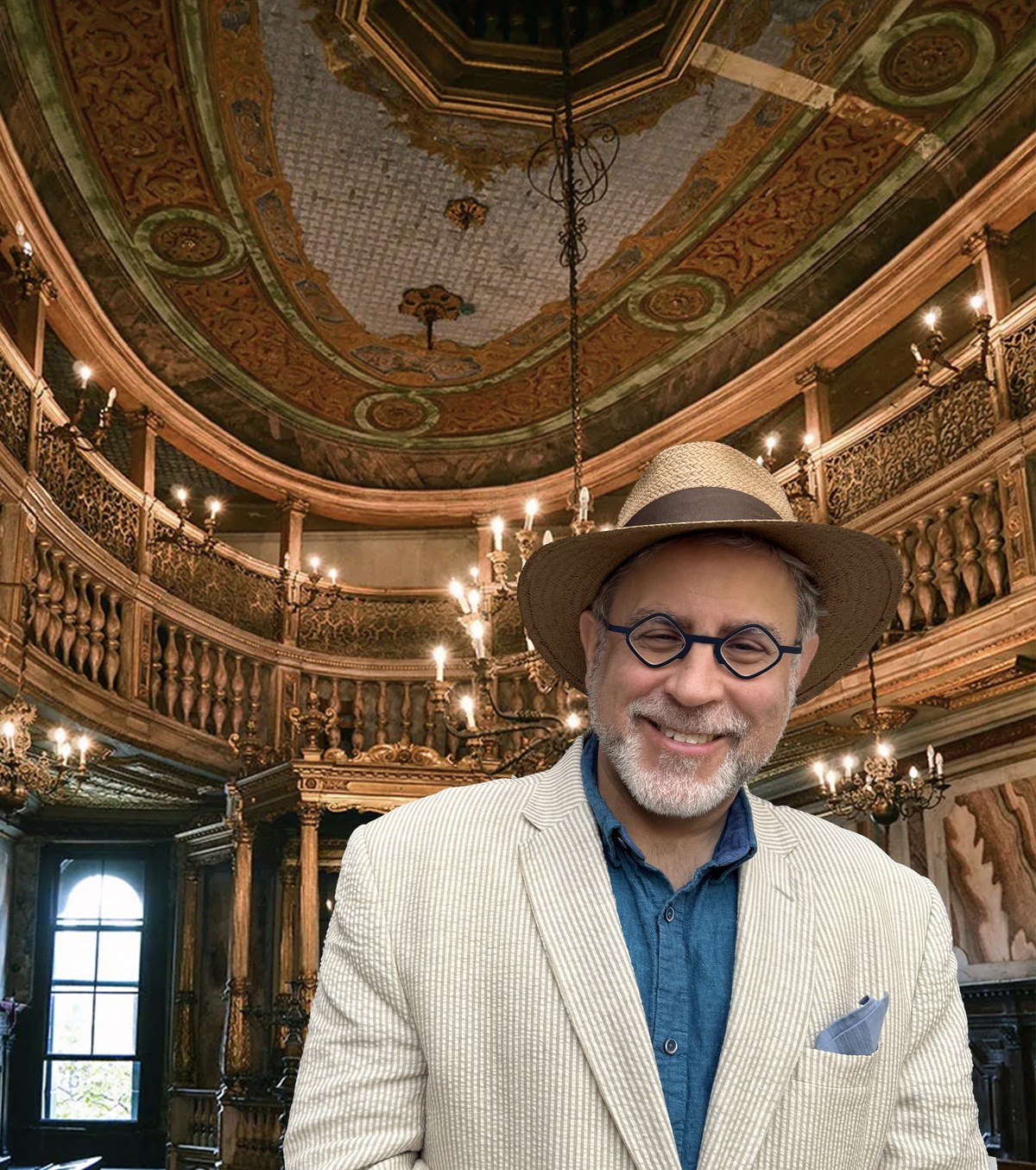 Marc Epstein inside a Venetian scuola.