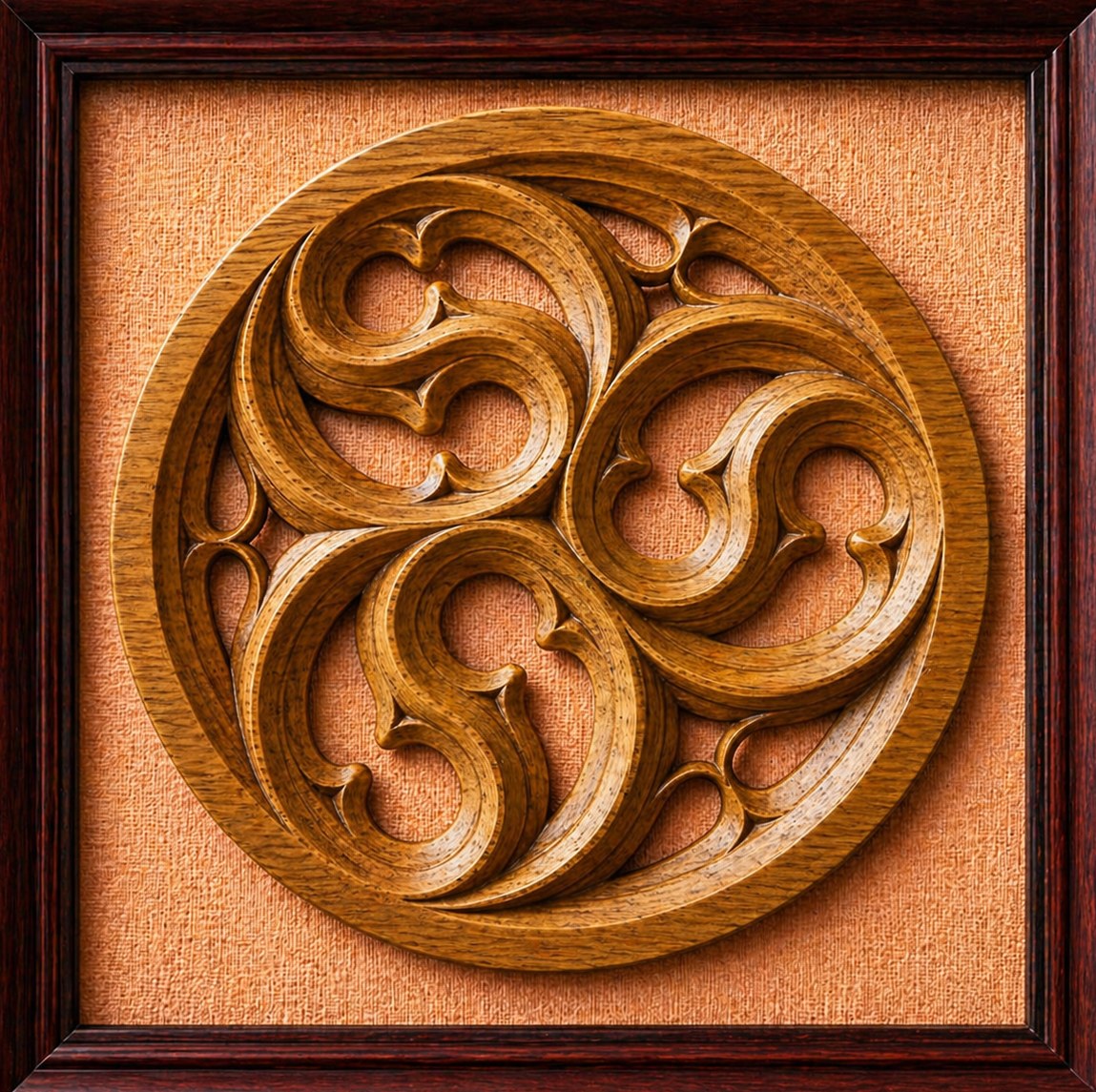 Carved oak rosette.