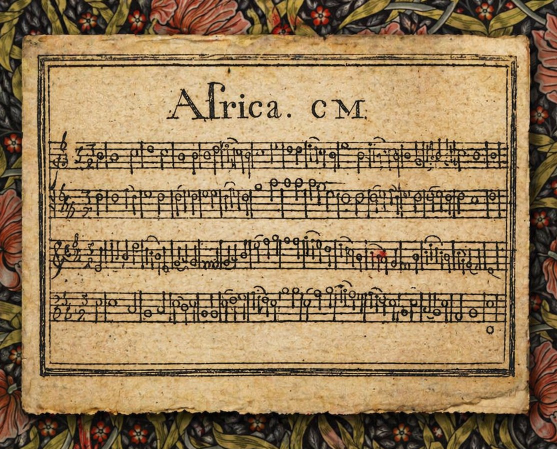 Africa, condensed psalm setting from William Billings, Music in Miniature (Boston, 1779).