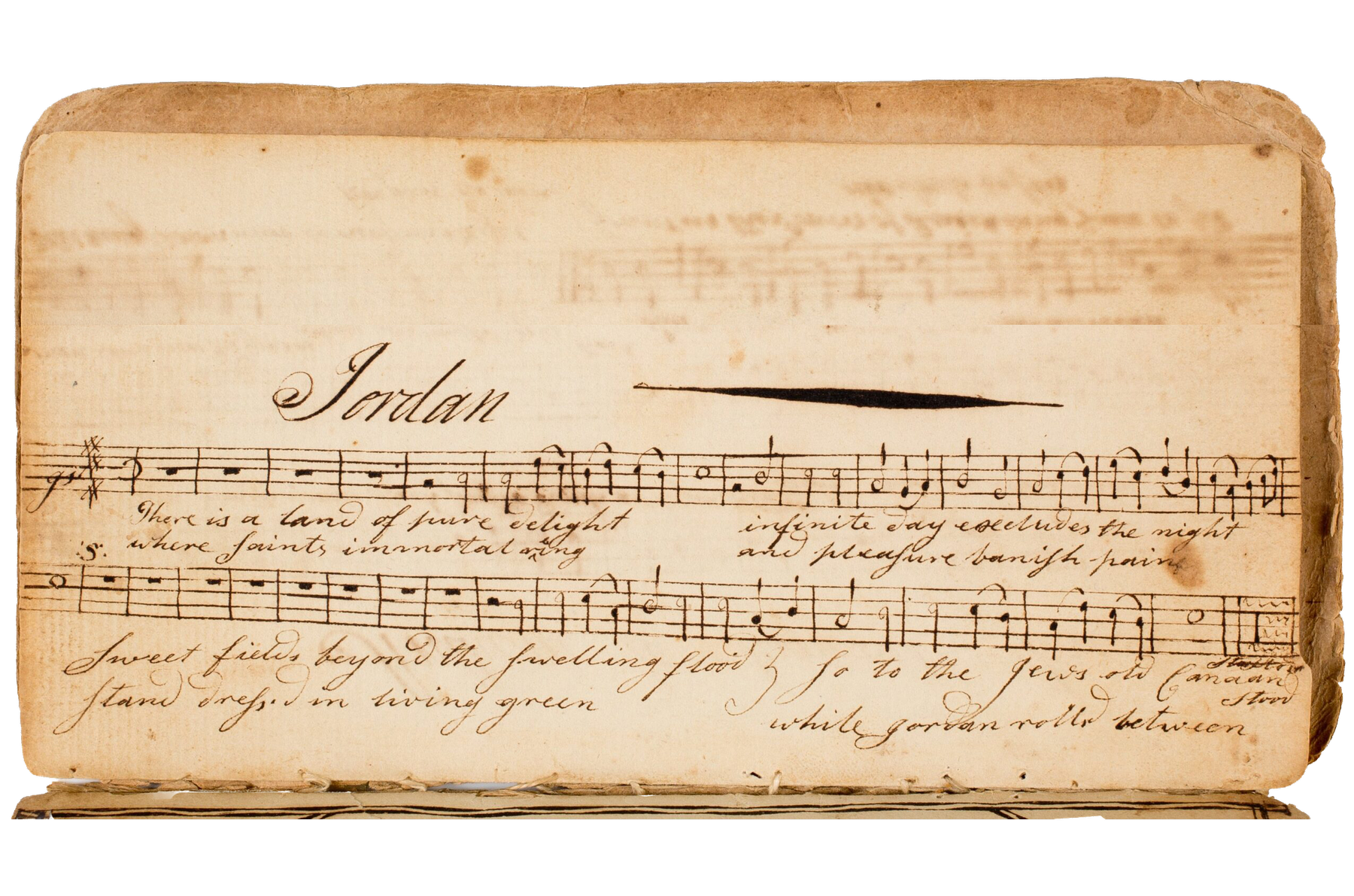 Jordan, manuscript page from the Susanna Perkins Songbook, 1786–1804.