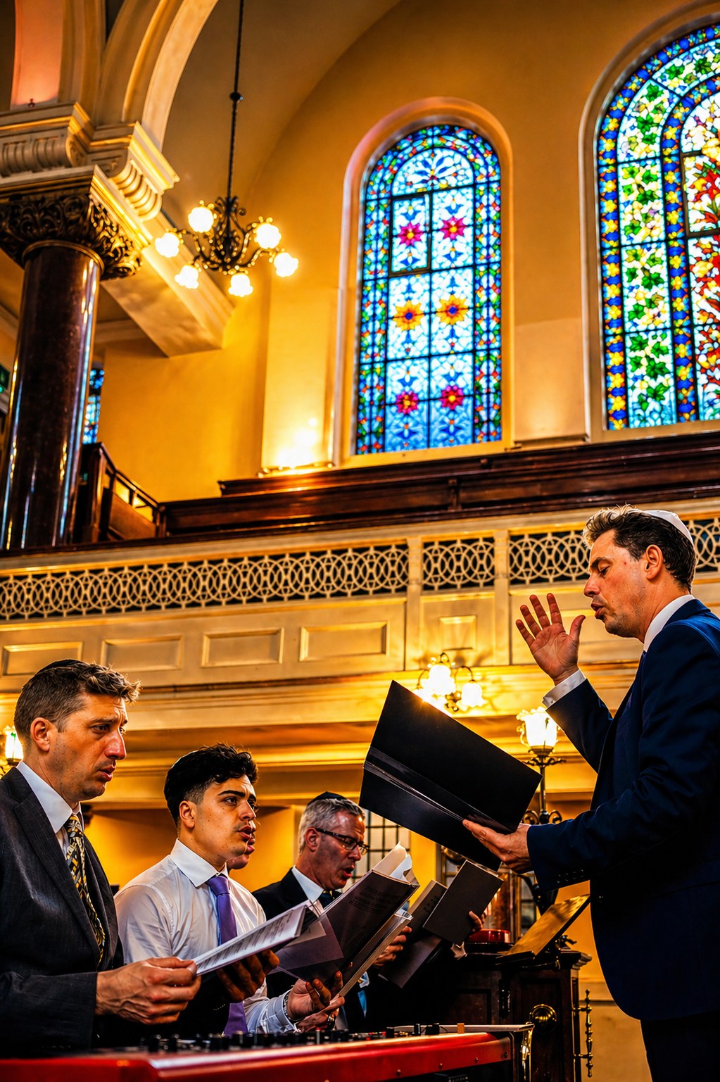 The Choir of Lauderdale Road Synagogue, London, with Choirmaster Jason Silver.